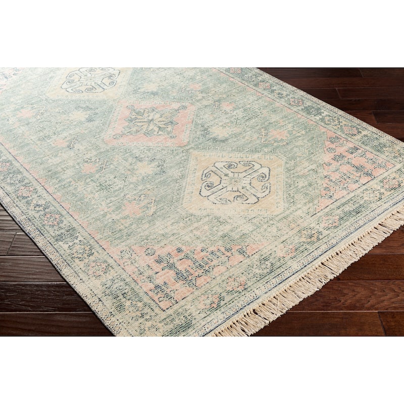 Livabliss Hermione Handmade Triple Medallion Cotton Area Rug