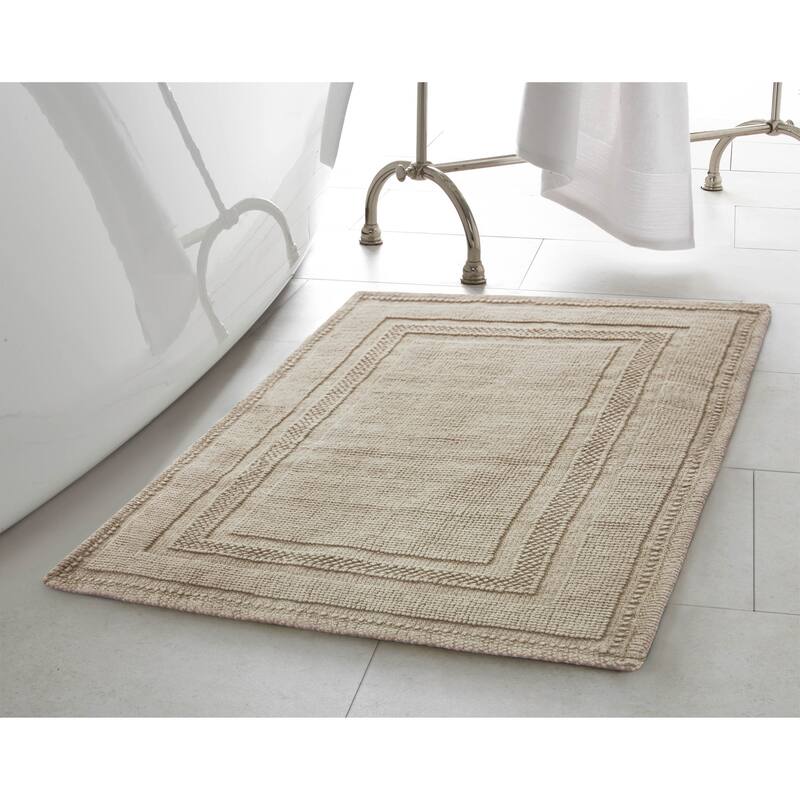 Jean Pierre Cotton Stonewash Racetrack 17 x 24 in. Bath Rug