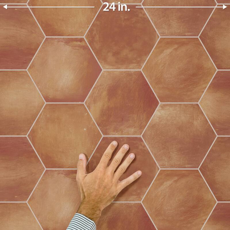 Merola Tile Sentier Hex des Ocres 5-1/2" x 6-1/4" Porcelain Floor and Wall Tile