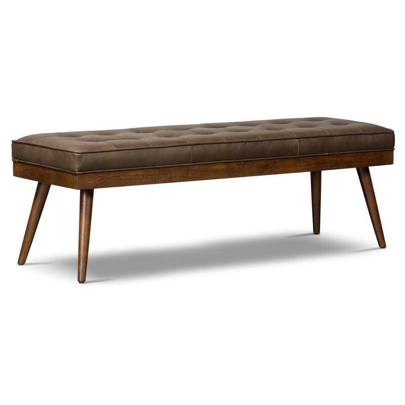 Poly & Bark Luca Bench - Full Grain Genuine Italian Leather - Cocoa Brown