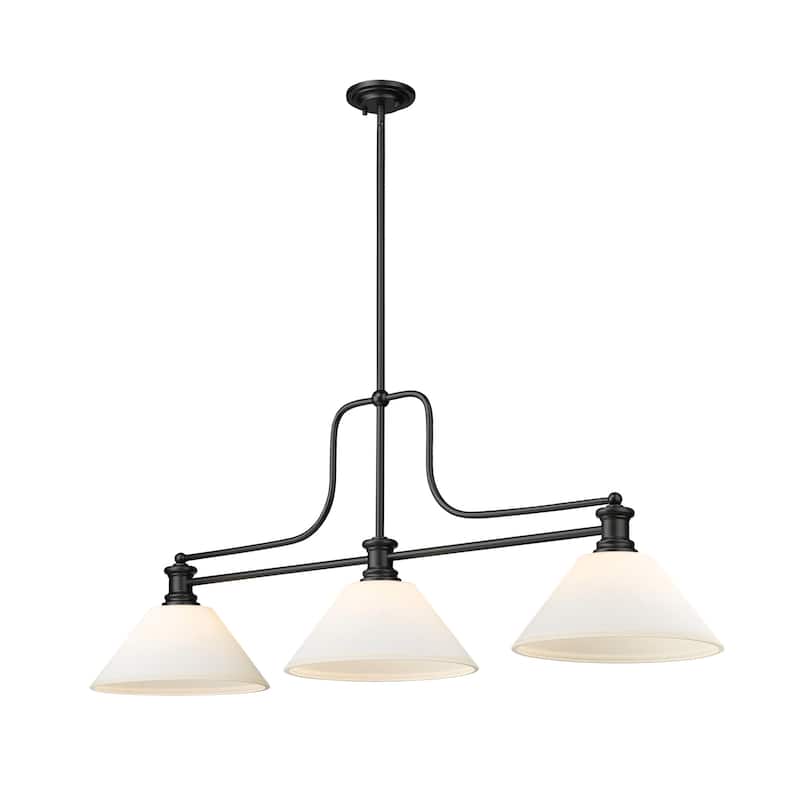 Z-Lite 725-3-AMO14 Melange 3 Light 52" Wide Linear Pendant with Shades