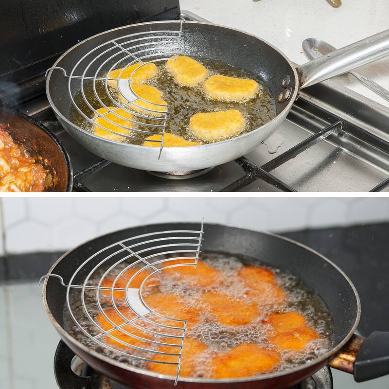 2pcs Oil Drain Rack Semi-circular Draining Rack for Fried Food