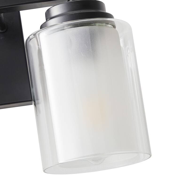 Modern 2-Light Bathroom Vanity Lighting Fixture with Cylinder Clear Glass