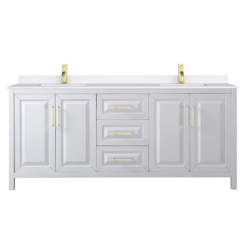 Daria 80-inch Double Vanity, Single Hole Quartz Top