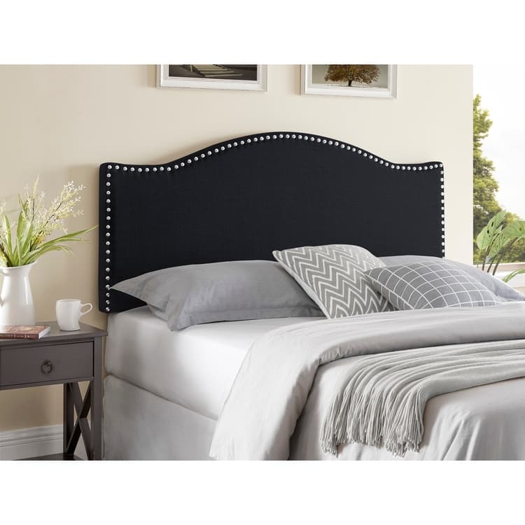 Upholstered Headboard with Nailhead Trim Height Adjustable Headboard Modern Head Board Fabric Headboard