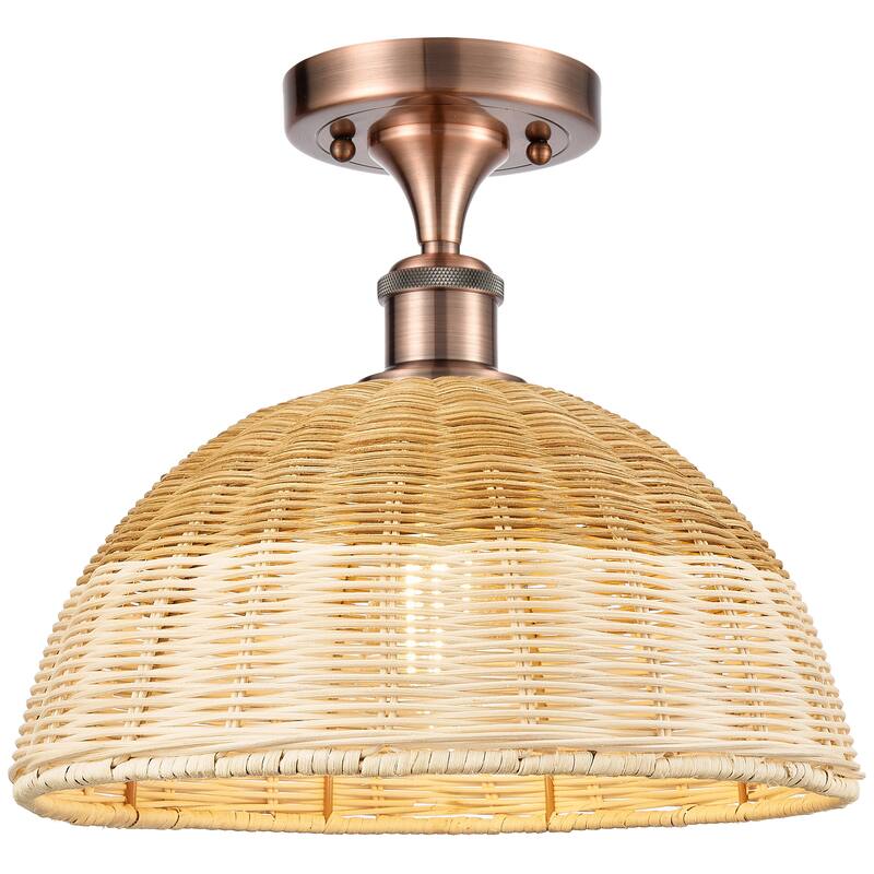 Innovations Lighting Endless Possibilities Ballston - Bristol Natural II - 1 Light 12" Semi-Flush Mount - Antique Copper