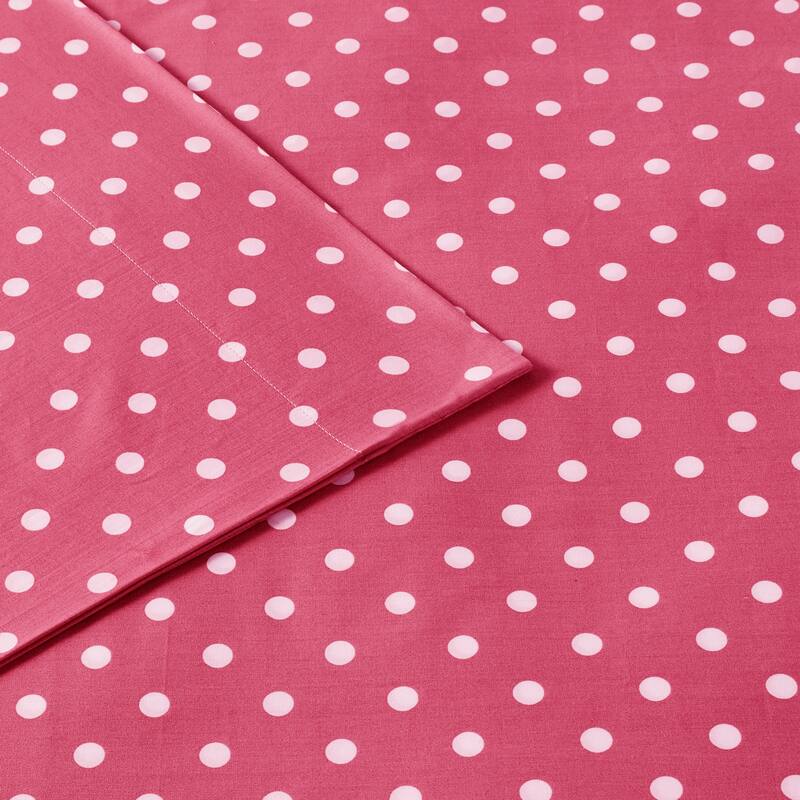Intelligent Design Polka Dot Printed 100% Cotton Sheet Set
