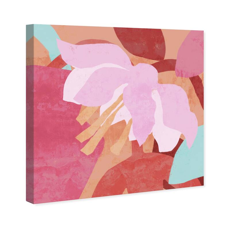 Wynwood Studio Canvas Abstract Pink Sunset Floral Pink and Modern & Contemporary Wall Art Canvas Print