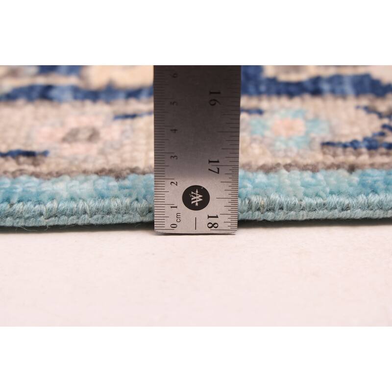 ECARPETGALLERY Hand-knotted Jules Serapi Sky Blue Wool Rug - 8'11 x 12'0