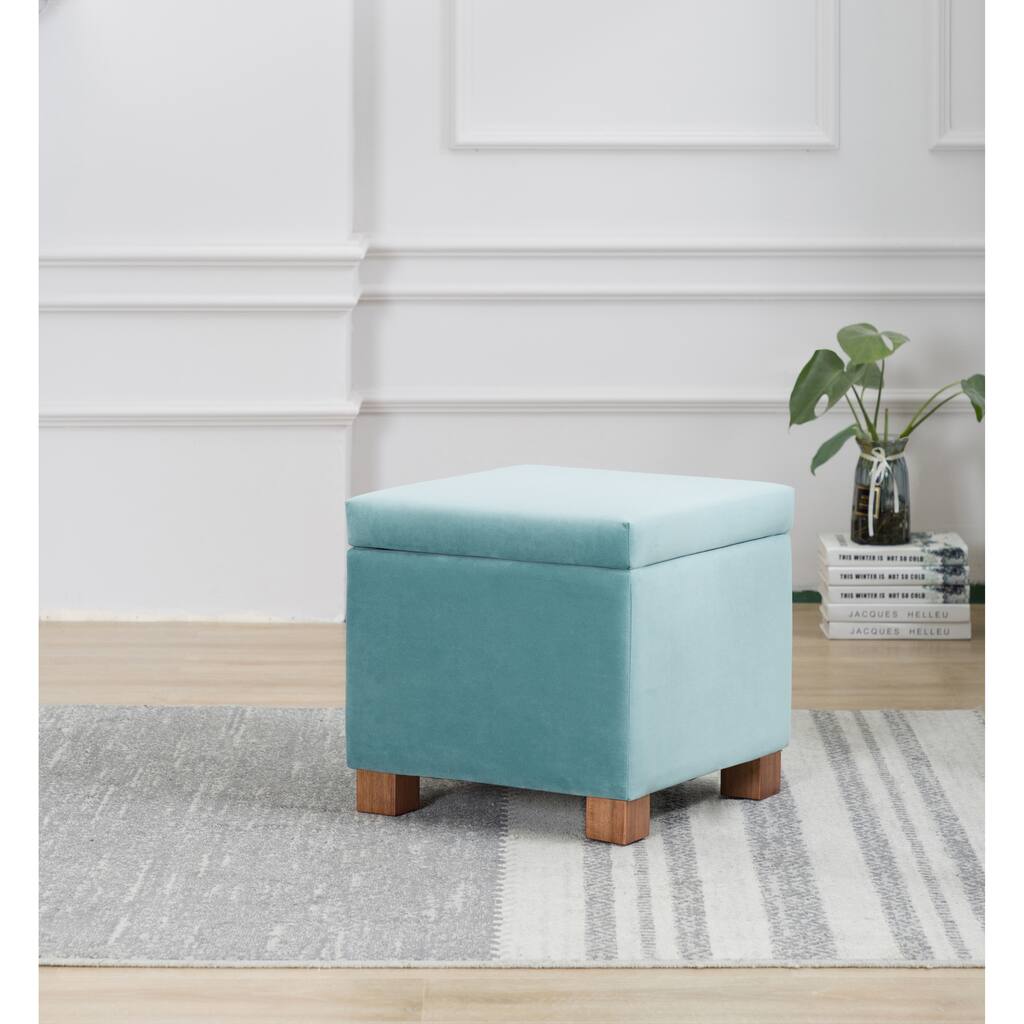 WOVENBYRD Square Storage Ottoman with lift off lid