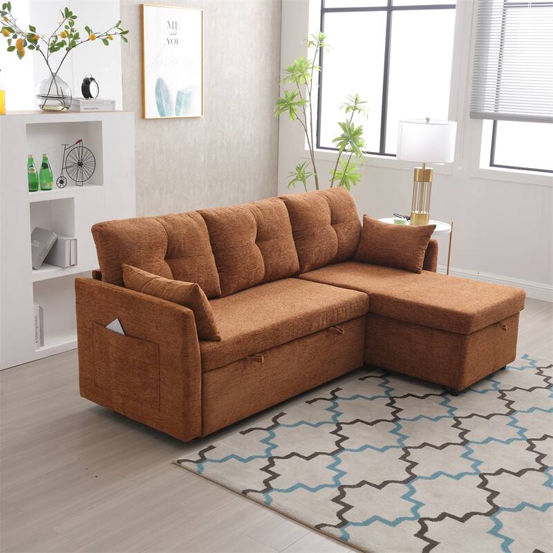 L Shaped Modular Sectional Sofa w/ Reversible Chaise and Storage Seat