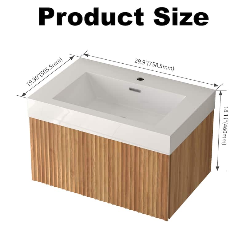 Wall Mounted Floating Bathroom Vanity with Sink