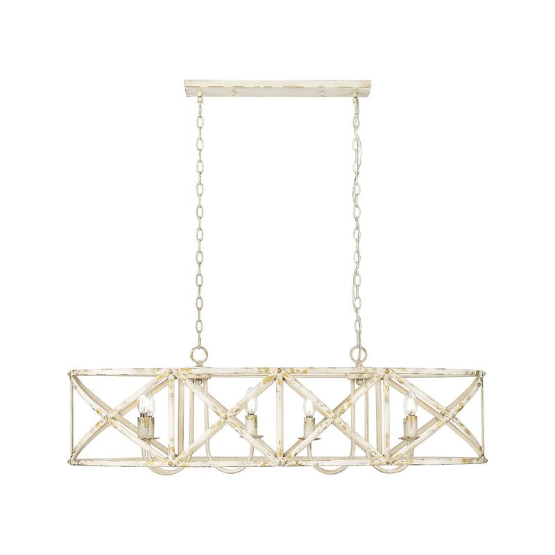 Alcott Linear Pendant in Antique Ivory with No Shade - Gold