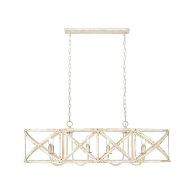 Alcott Linear Pendant in Antique Ivory with No Shade - Gold