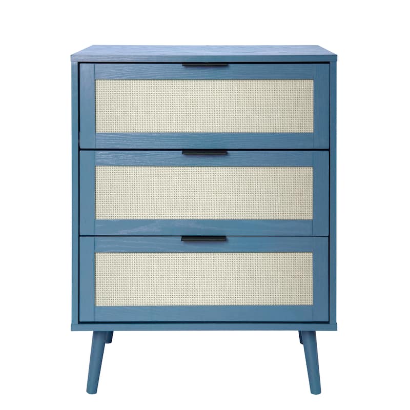 Rattan 3 Drawer Cabinet for bedroom living room