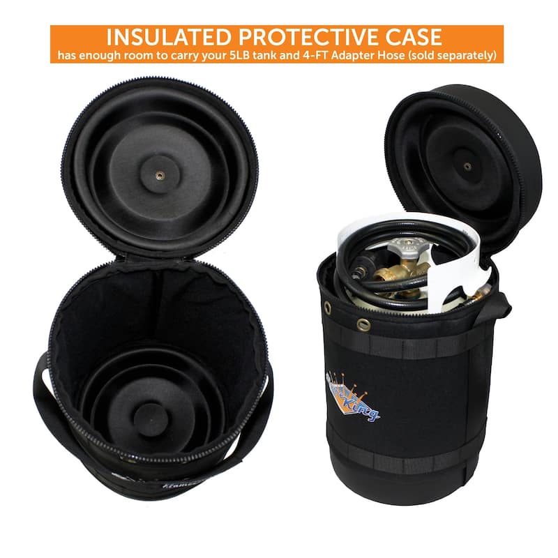Flame King Gas Hauler Kit Carry Case, 5LB Propane Tank & Adapter Hose - 8.5"X13.125"