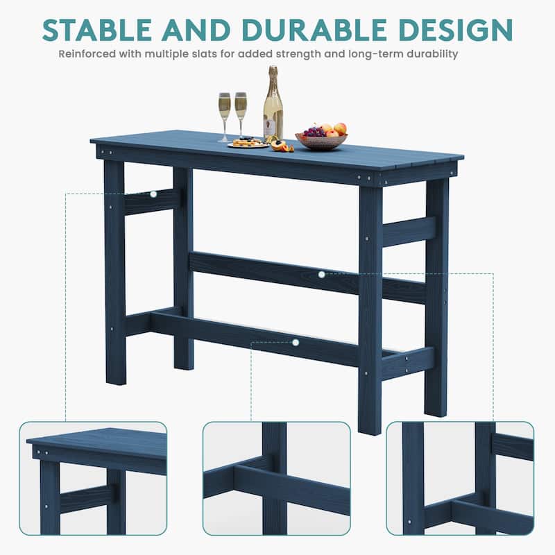40-inch Outdoor Patio HDPE Pub Bar Table, Balcony Table