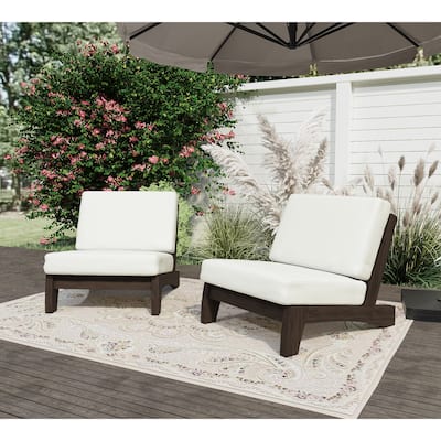 Sectional Wood Furniture 2 Seat Armless Patio Sofa