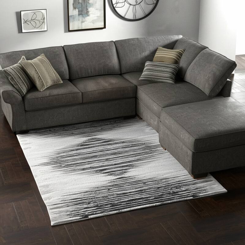 HomeRoots Geometric Scandinavian Rectangle Area Rug - 216.00 in. x 144.00 in. x 0.39 in. - 216.00 in. x 144.00 in.  x 0.39 in.