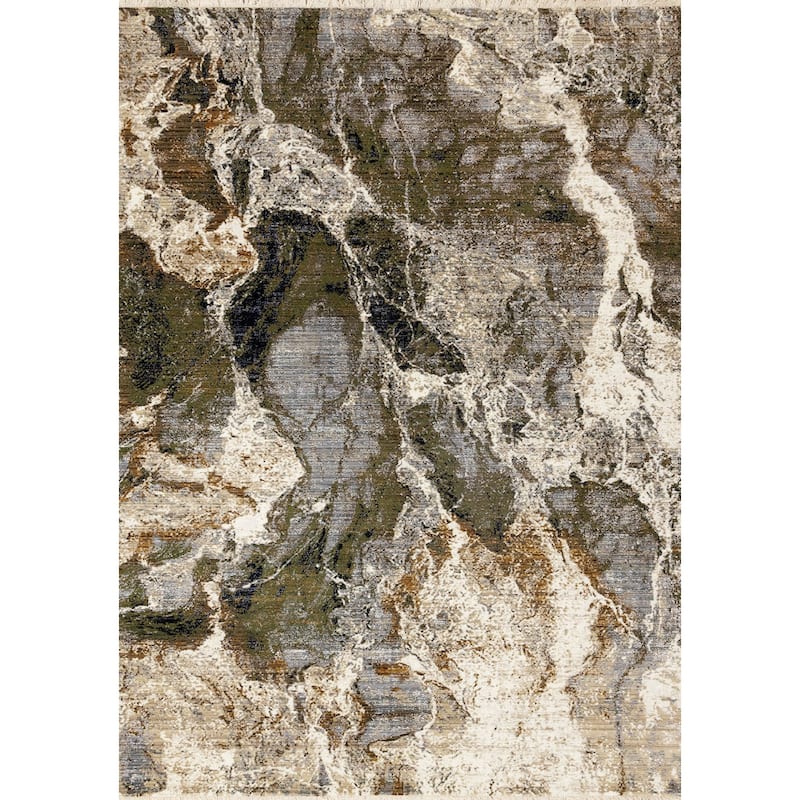 HomeRoots Abstract Modern Rectangle Area Rug - 5' X 8'