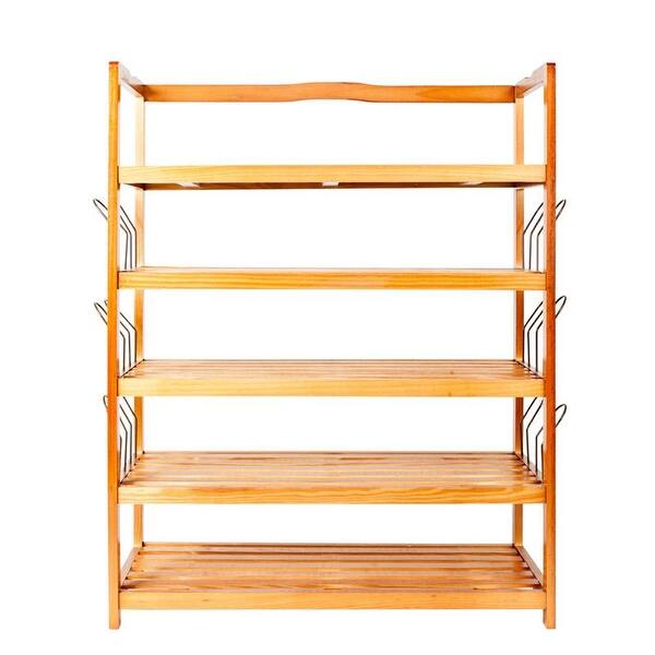 Shop Black Friday Deals On 5 Tier Shoe Rack 6 Pairs Shoe Shelf Storage Organizer Entryway Wooden Overstock 21441358