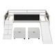 preview thumbnail 7 of 17, Climbing Frame & Rope Design Loft Bed with Slide and Double-sided Chalkboard, Twin size, White