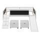 preview thumbnail 7 of 17, Twin size Loft Bed Wood Bed with Blackboard and Boxes, White