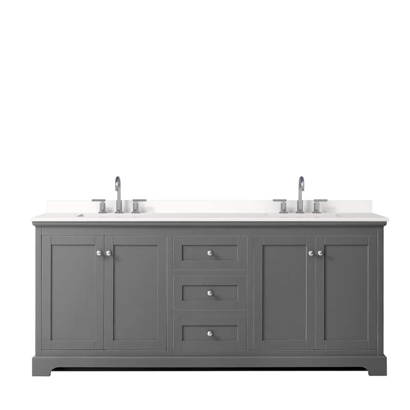 Avery 80-inch Double Vanity, Quartz Top
