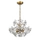 preview thumbnail 3 of 9, Rosa 6-Light Brushed Brass Finish Crystal Glass Flower Chandelier - 17.7 inches in diameter x 15 inches H