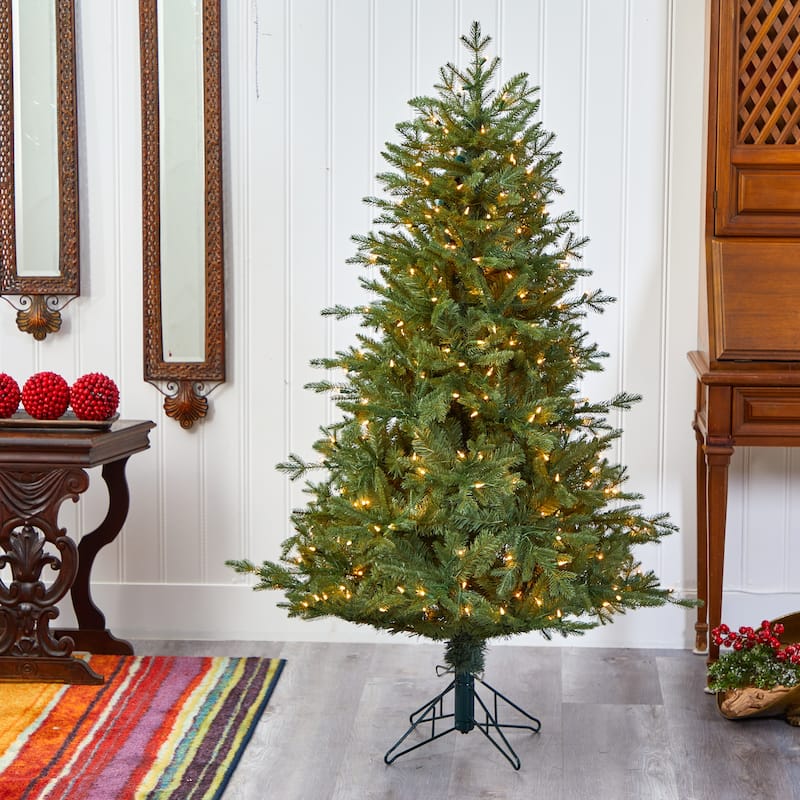 5' New Hampshire Spruce Christmas Tree with 300 Lights - Green