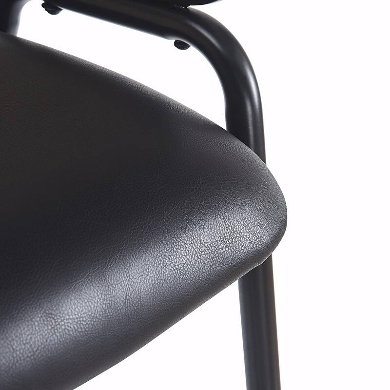 Ethan Upholstered Metal Bar Stools with Faux Leather Seat and Rattan Back, Set of 2