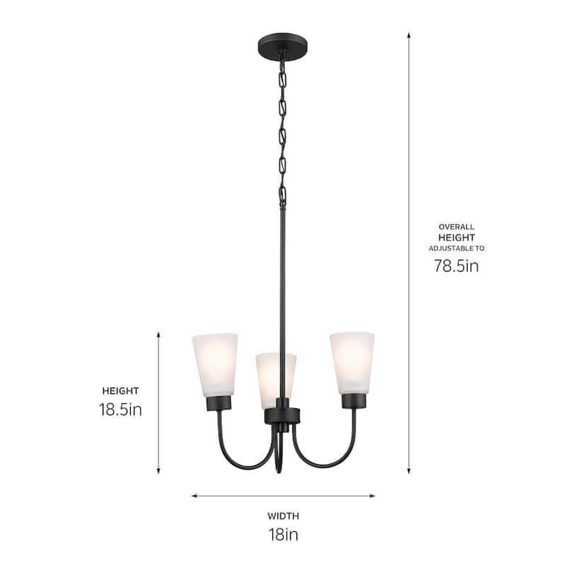 Kichler Lighting Erma 18 in. 3-Light Traditional Dining Room Chandelier