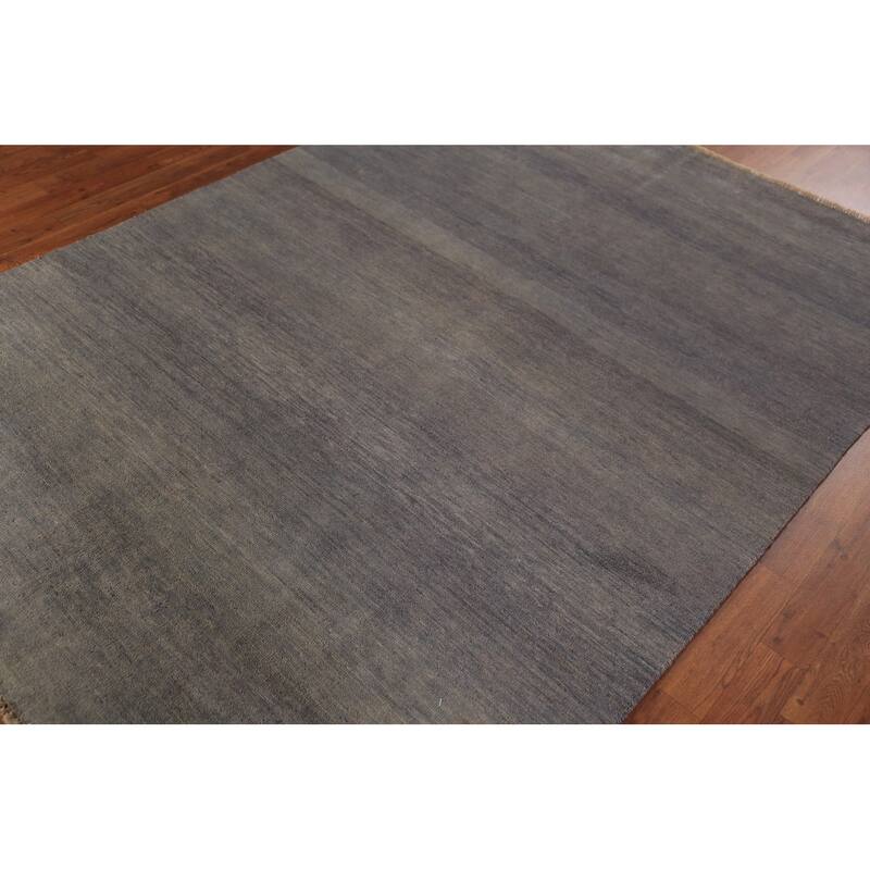Grays & Blues Gabbeh Modern Area Rug Handmade Wool Carpet - 5'8" x 7'8"