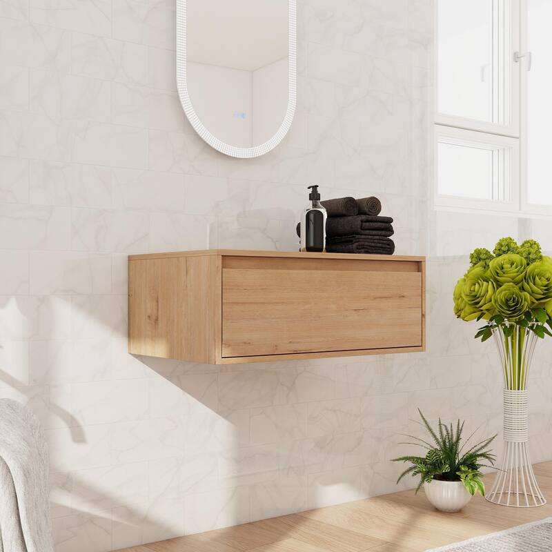 Beingnext 30"/60" Wall Mounted Bathroom Vanity with Sink, Floating Bathroom Vanity with Soft Close Drawer