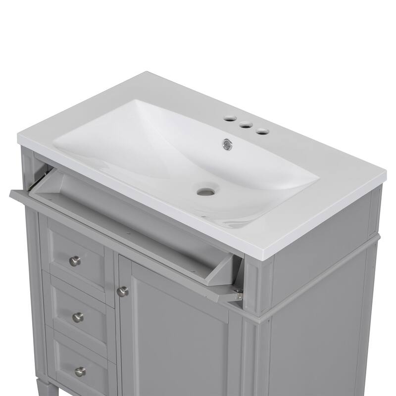 30/36 inches Freestanding Bathroom Vanity Set with Integrated Sink and Drawers