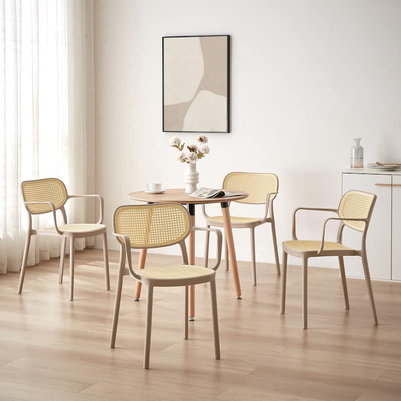 Art Leon Set of 2 Modern Stackable Indoor or Outdoor Dining Chair