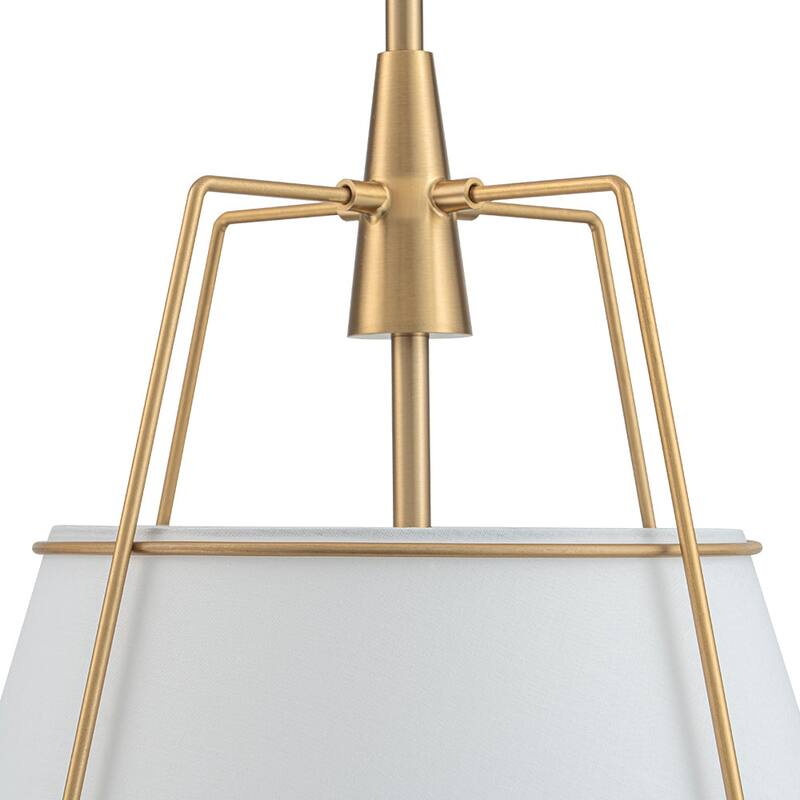 Mid Century 4-Light Conical Fabric Shade Lantern Pendant Ambient Light