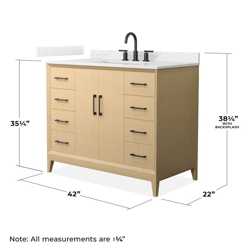 Wyndham Collection WCH7575-42S-QTZ-US3MXX Janna 42" Free Standing