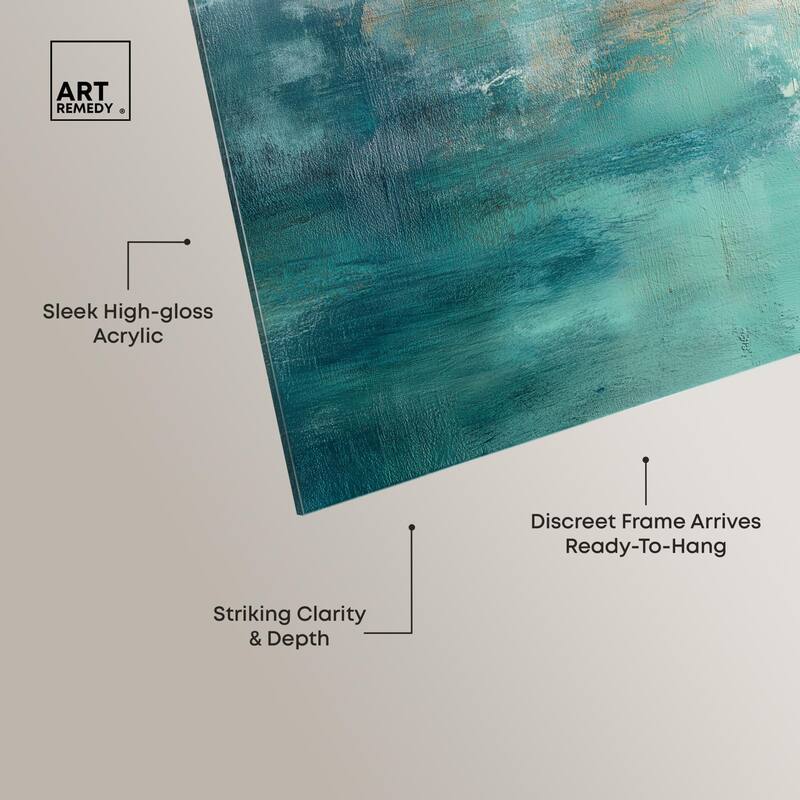 Green Blue I Acrylic by Art Remedy, Ready to Hang