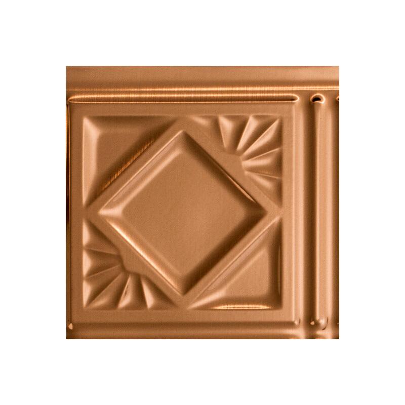 FASÄDE Traditional Style 4 Decorative Vinyl Backsplash Panel - 6X6 Inch Sample - Polished Copper