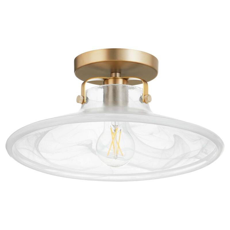 Quorum International 2820-13 Fort Worth 13" Wide Semi-flush Ceiling - Aged Brass