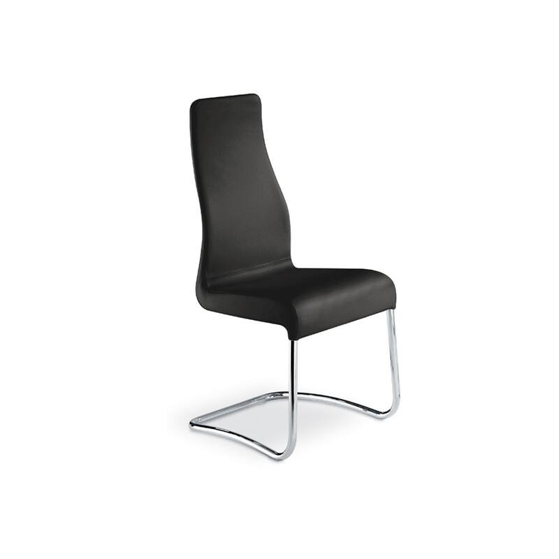 Casabianca Home Florence Set of 2 PU Leather Dining Chairs, Black