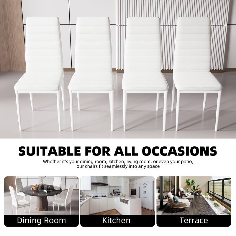 Modern Faux Leather Upholstered Dining Chair (Set of 4)