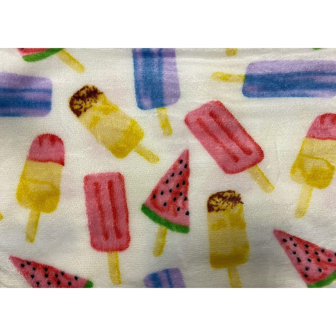 Summertime Fun by Decor More Extra Soft Throw Blanket 50 x 60 Ice Cream Popsicles Watermelon Ice Cream Popsicle