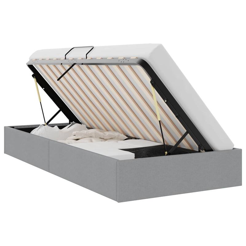 vidaXL Storage Bed with Mattress in Fabric