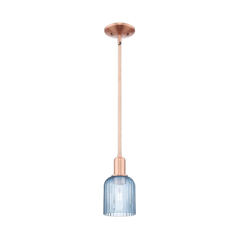 Innovations Lighting 716-1S-10-5 Bridal Veil Pendant Bridal Veil 5" - Antique Copper / Blue