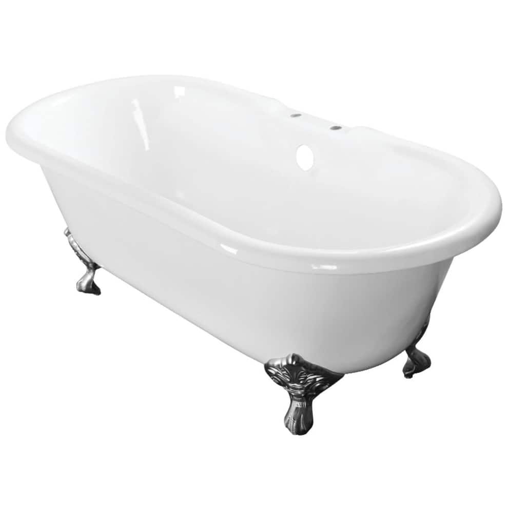 Kingston Brass Aqua Eden 60" Cast Iron Clawfoot Tub with 7" Faucet