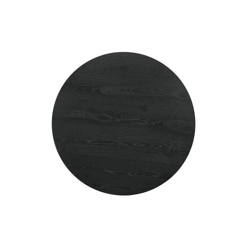 Jasper 47" Round Ebony Black Counter Height Table with Pedestal Base