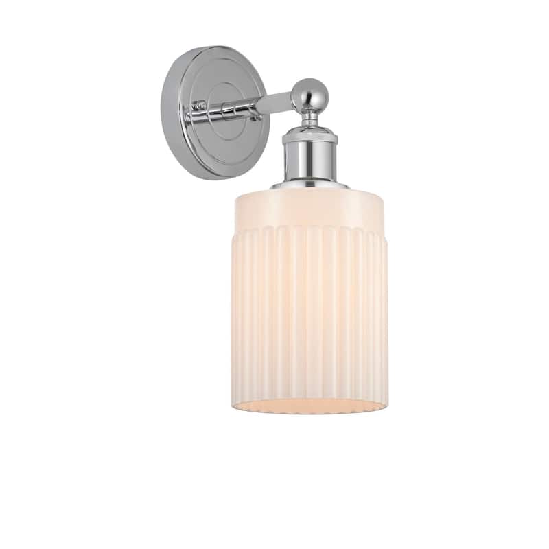 Innovations Lighting 616-1W-12-5 Hadley Sconce Hadley 12" Tall Wall - Polished Chrome / Matte White