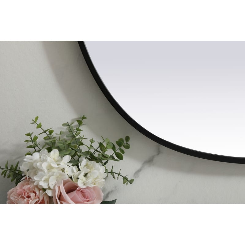Indigo Home Metal Frame Oval Mirror 30x40 Inch